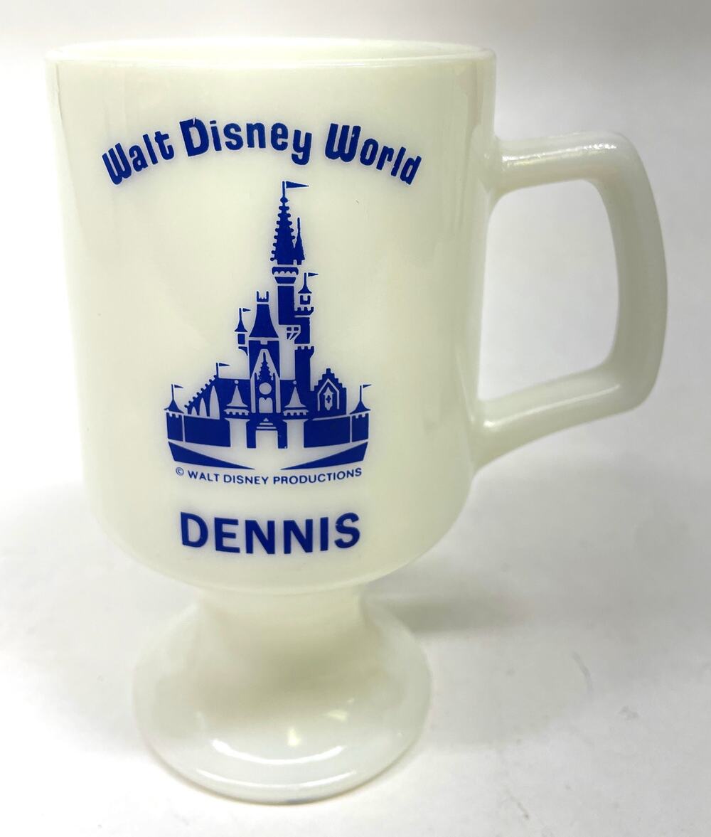 Disneyana - Walt Disney World Vintage Milk Glass Pedestal Mug - Name: Dennis
